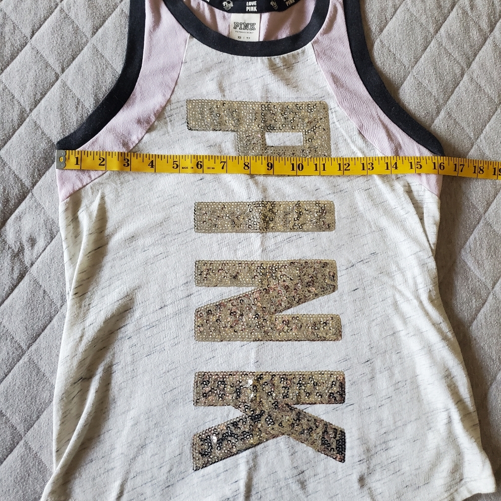 ⭐ 4/$20 VS PINK Tank Top‎ Sequins XS - Picture 6 of 6